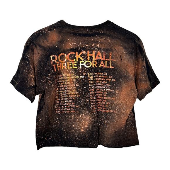 Reworked Cheap Trick Band Cropped Graphic Tee M Oversized Bleached Boho Edgy - Picture 3 of 5